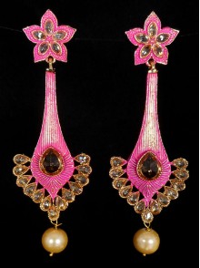 Reverse Ad Earrings With Meenakari Work